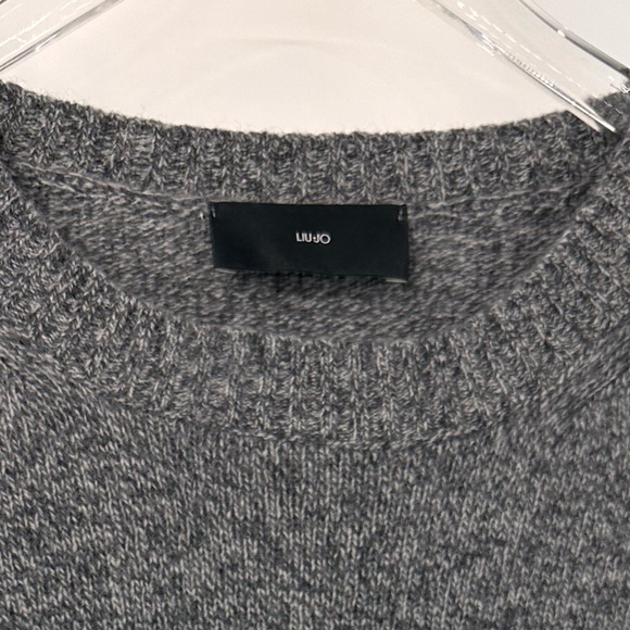 Liu Jo Heathered Gray Crew Neck Sweater Italian Knitwear Mens XL Quiet Luxury - Picture 3 of 10